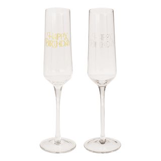 Champagneglas Sæt Happy Birthday