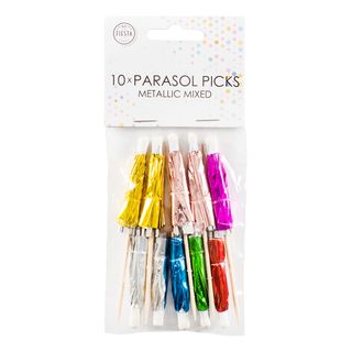 Partypicks Drinkparaply Flerfarvede Metallic