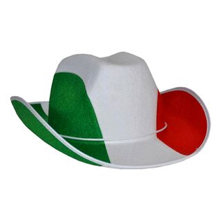 Cowboyhat Grøn/Hvid/Rød