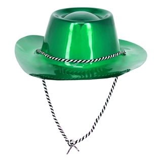 Cowboyhat i plast grøn Metallic