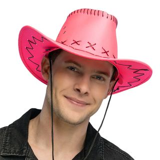 Cowboyhatt med Sömmar Neonrosa