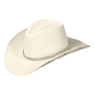 Cowboyhat Naturhvid med Glimmerstjerner
