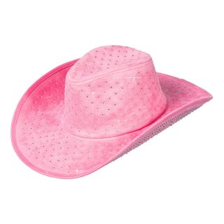 Cowboyhat lyserød med sten