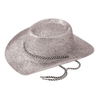 Cowboyhat Sølv Glitter