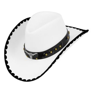 Cowboyhat Hvid med Tyr