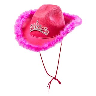 Cowgirl Hat med Lyserødt Plys