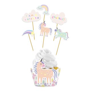 Cupcake Wrappers Kit Unicorns & Rainbows