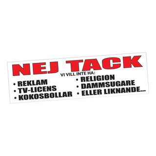 Klistermærke NEJ TACK! Ingen Reklam