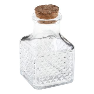 Glasbeholdere med korklåg kvadratiske