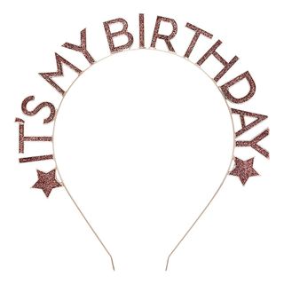 Hårbøjle Happy Birthday Rosaguld i Metal