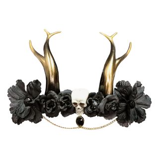 Diadem Horn med Dödskalle & Rosor