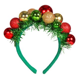 Hårbøjle Julekugler Grøn