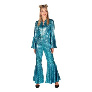 Disco Jumpsuit Turkos Maskeraddräkt