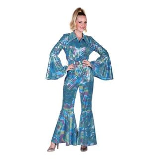 Disco Jumpsuit Turkis Farveskiftende Kostume