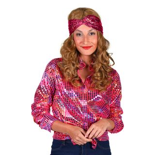 Disco Skjorte Dame Lyserød Farveskinnende