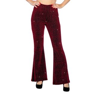Discobyxor Utsvängda Glitter Röd Dam