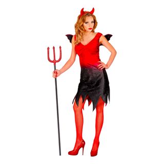 Djævel Sort/Rød Kjole Kostume