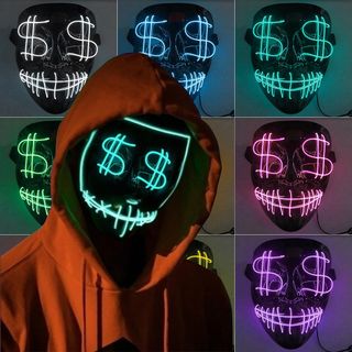 El Wire Purge Dollarsign LED Maske