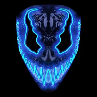 El Wire Djævel Blå LED Maske