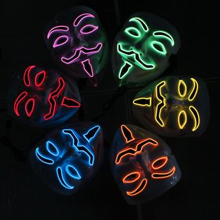 EL Wire V For Vendetta LED Maske