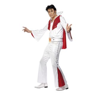 Elvis Hvid/Rød Kostume