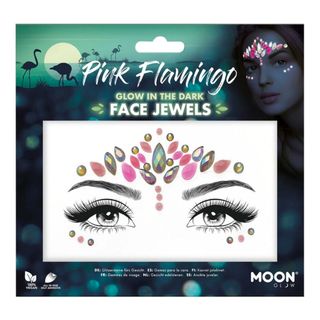 Moon Creations Face Jewels Selvlysende Pink Flamingo