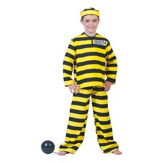 Fange Gul/Sort Børnekostume