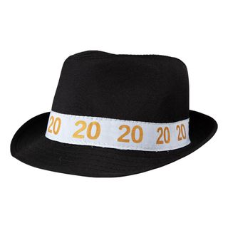 Fedorahat Sort med Tal 20