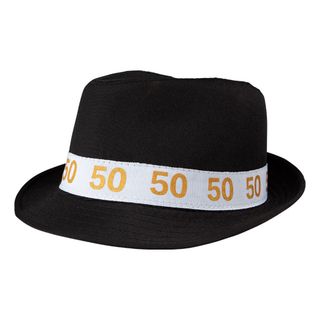 Fedorahat Sort med Tal 50