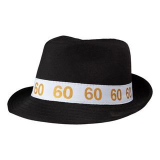 Fedorahat Sort med Tal 60