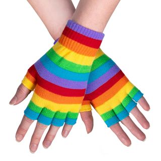 Fingerløse Handsker Regnbuefarvede
