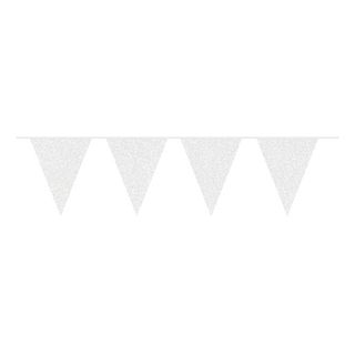 Flagbanner Glitter Hvid