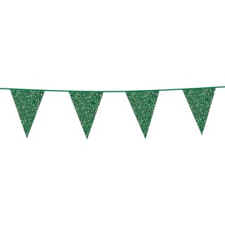 Vimpelguirlande Grøn Glitter
