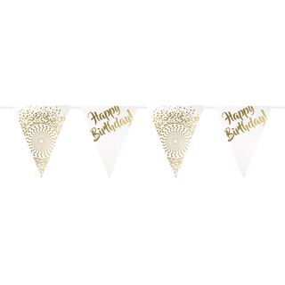 Vimpelguirlande Happy Birthday Guld