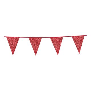 Vimpelguirlande Rød Glitter
