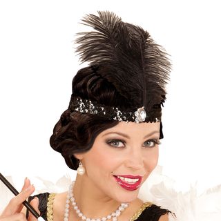 Flapper Pandebånd med Diamant Sort