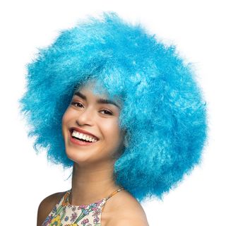 Fluffy Neonblå Paryk