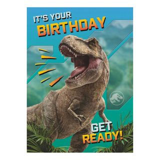 Jurassic World -syntymäpäiväkortti