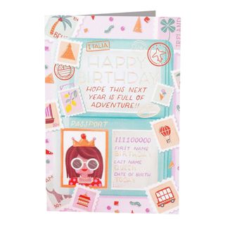 Fødselsdagskort Passport Birthday