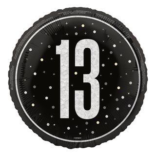Folieballon 13 Sort/Sølv