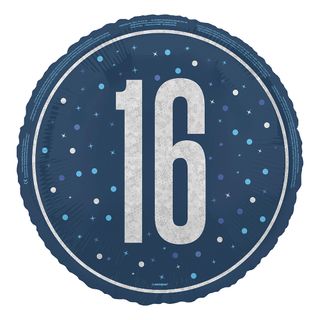 Folieballon 16 Blå/Sølv