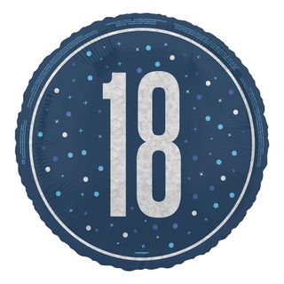 Folieballon 18 Blå/Sølv