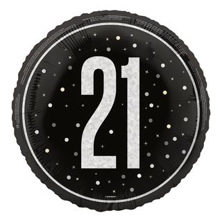 Folieballon 21 Sort/Sølv