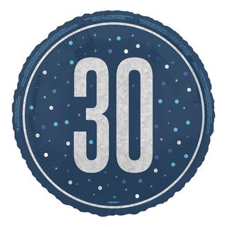 Folieballon 30 Blå/Sølv