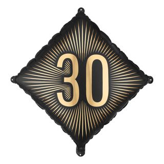 Folieballon 30 Sort/Guld