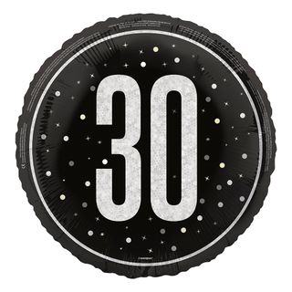 Folieballon 30 Sort/Sølv