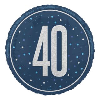 Folieballon 40 Blå/Sølv
