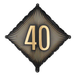 Folieballon 40 Sort/Guld