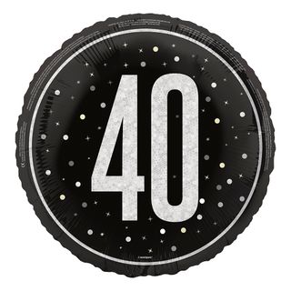 Folieballon 40 Sort/Sølv
