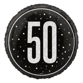 Folieballon 50 Sort/Sølv